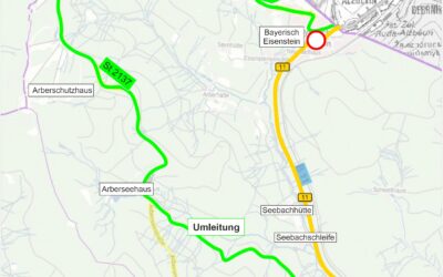 Straßenbauarbeiten in Bayerisch Eisenstein